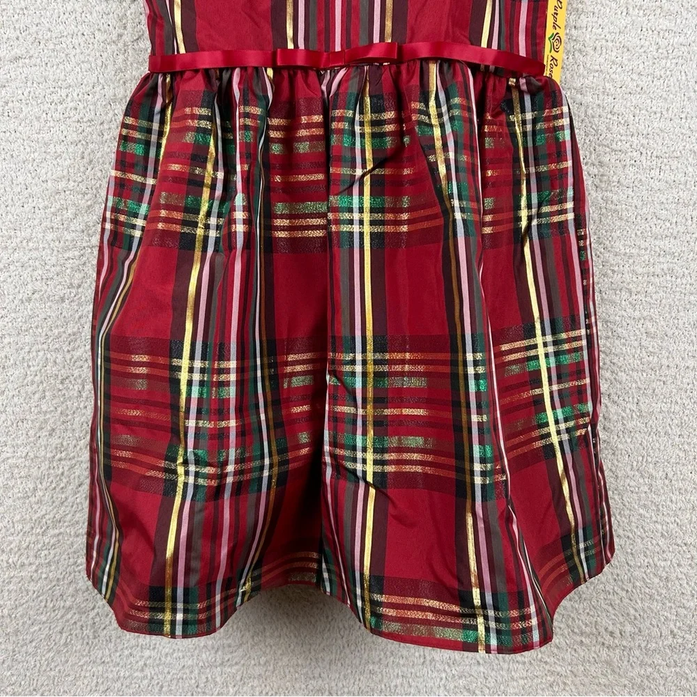 Purple Rose Dress Girls‎ 16 Red Plaid Holiday Fit & Flare Sleeveless Zip